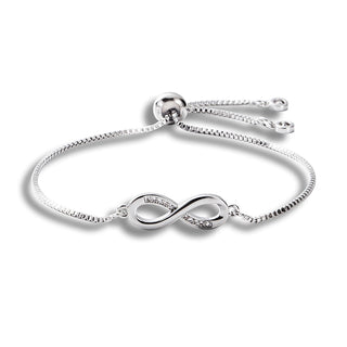 Luxurious Crystal Bracelet Silver Color Infinity Charm Bracelets