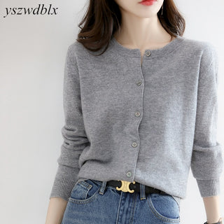 O-neck Knitted Cashmere Cardigans