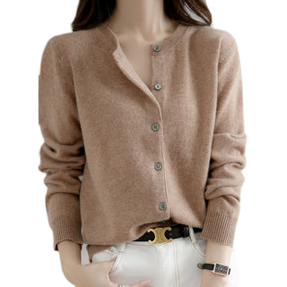 O-neck Knitted Cashmere Cardigans