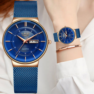 Calendar Week Quartz Mesh Watch