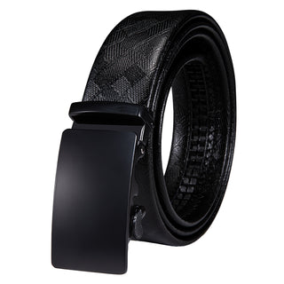 Luxury Genuine Leather Men's Buckle Belt Automatic Ratchet