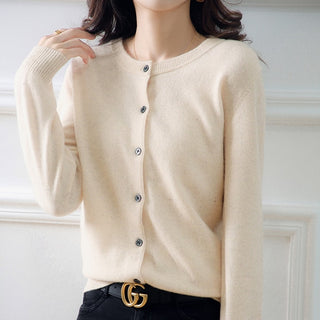 O-neck Knitted Cashmere Cardigans