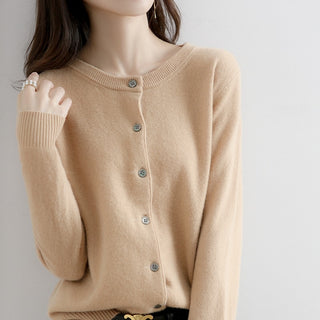 O-neck Knitted Cashmere Cardigans