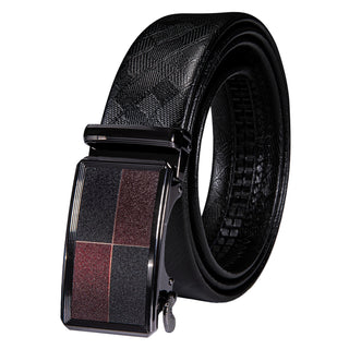 Luxury Genuine Leather Men's Buckle Belt Automatic Ratchet