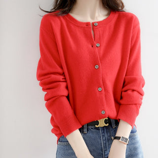 O-neck Knitted Cashmere Cardigans