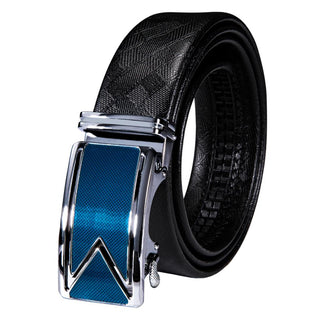 Luxury Genuine Leather Men's Buckle Belt Automatic Ratchet