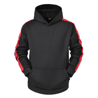 Plain Striped Sleeve Hoodie