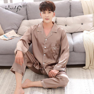 Satin Silk Pajamas Sets Couple Sleepwear