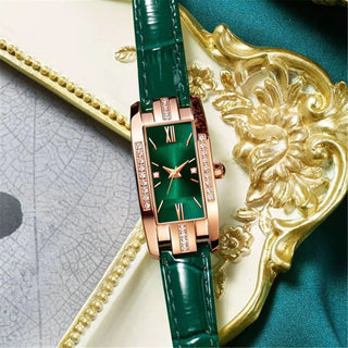 Fashionable classic retro green quartz watch