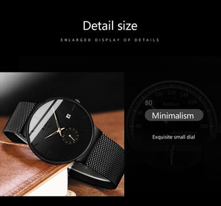 Slim Black Quartz Watch