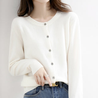 O-neck Knitted Cashmere Cardigans