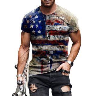 American Flag 3D Printed T-shirt Short Sleeve