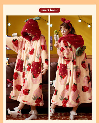 Strawberry Hooded Nightwear