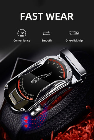 Luxury Sports Care Inspired Belts Automatic Buckle Genuine Leather