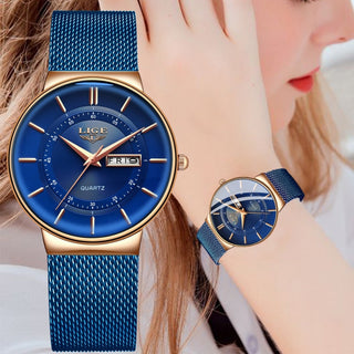 Calendar Week Quartz Mesh Watch