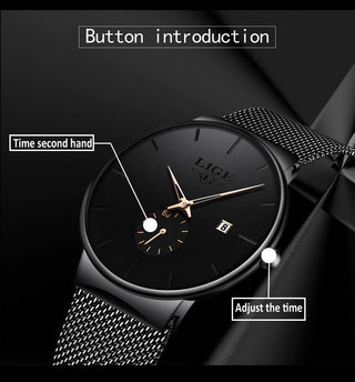 Slim Black Quartz Watch