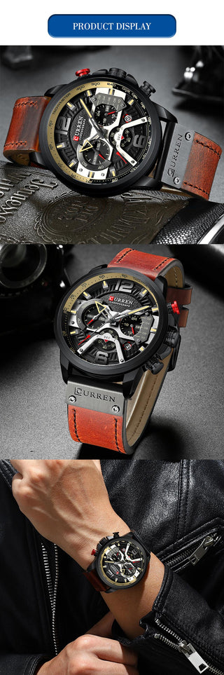 Luxury Military Leather Wrist Watch