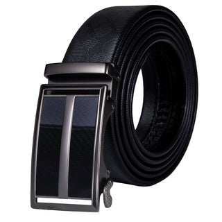 Luxury Genuine Leather Men's Buckle Belt Automatic Ratchet