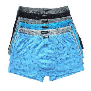 5pcs Patterned Mid-rise Loose Boxer