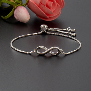 Luxurious Crystal Bracelet Silver Color Infinity Charm Bracelets