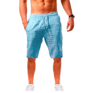 Breathable Solid Color Linen Short