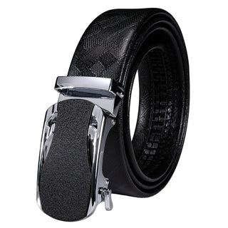 Luxury Genuine Leather Men's Buckle Belt Automatic Ratchet