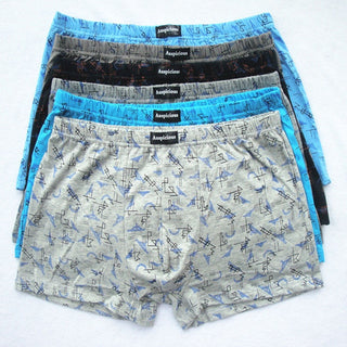 5pcs Patterned Mid-rise Loose Boxer