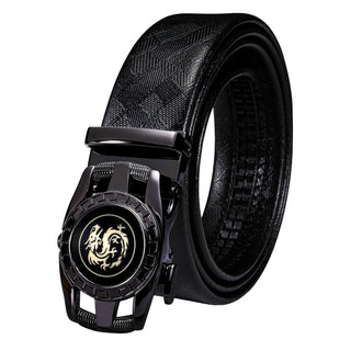 Luxury Genuine Leather Men's Buckle Belt Automatic Ratchet