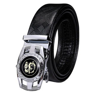 Luxury Genuine Leather Men's Buckle Belt Automatic Ratchet