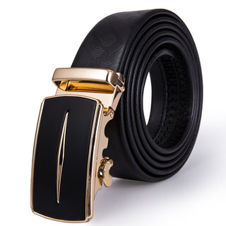 Luxury Genuine Leather Men's Buckle Belt Automatic Ratchet