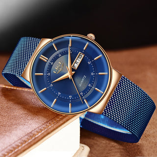 Calendar Week Quartz Mesh Watch