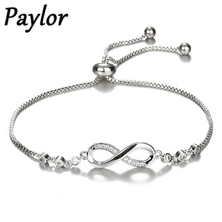 Luxurious Crystal Bracelet Silver Color Infinity Charm Bracelets