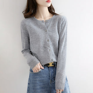 O-neck Knitted Cashmere Cardigans