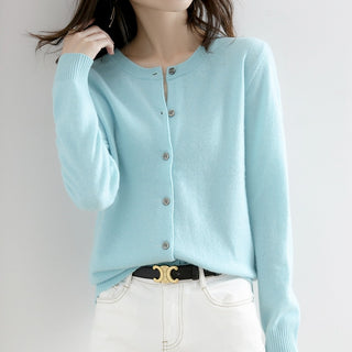 O-neck Knitted Cashmere Cardigans