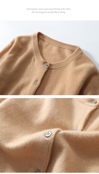 O-neck Knitted Cashmere Cardigans