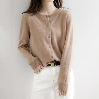 O-neck Knitted Cashmere Cardigans