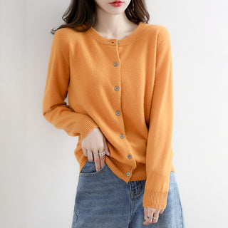 O-neck Knitted Cashmere Cardigans