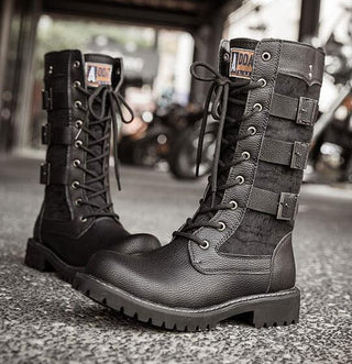 Leather Boots Mid-calf Army Combat Boots