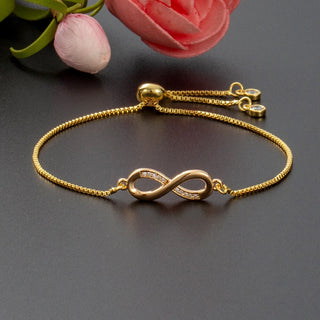 Luxurious Crystal Bracelet Silver Color Infinity Charm Bracelets