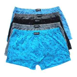 5pcs Patterned Mid-rise Loose Boxer