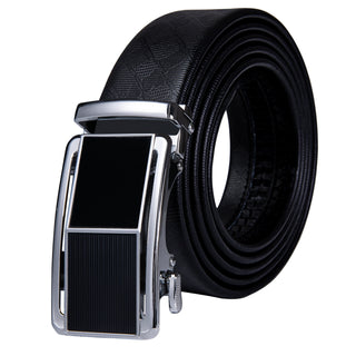 Luxury Genuine Leather Men's Buckle Belt Automatic Ratchet
