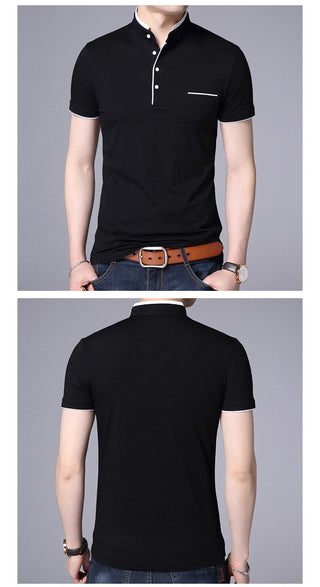 Mandarin Collar Polo Shirt