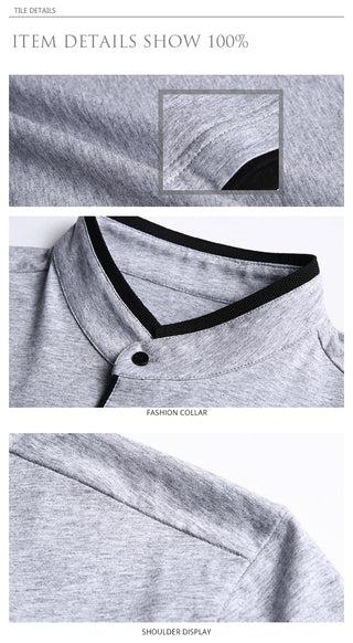 Mandarin Collar Polo Shirt