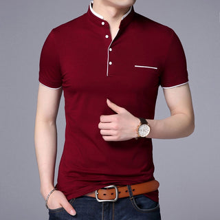 Mandarin Collar Polo Shirt