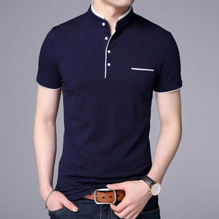 Mandarin Collar Polo Shirt