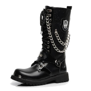 Leather Boots Mid-calf Army Combat Boots