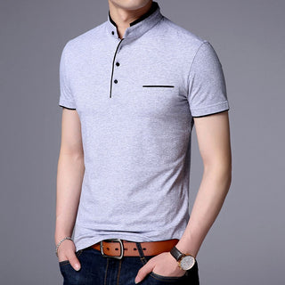 Mandarin Collar Polo Shirt