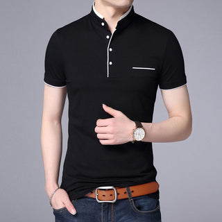 Mandarin Collar Polo Shirt