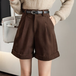 Corduroy Cargo High Waist Shorts