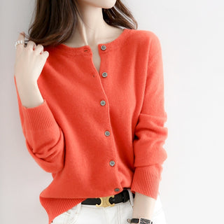 O-neck Knitted Cashmere Cardigans